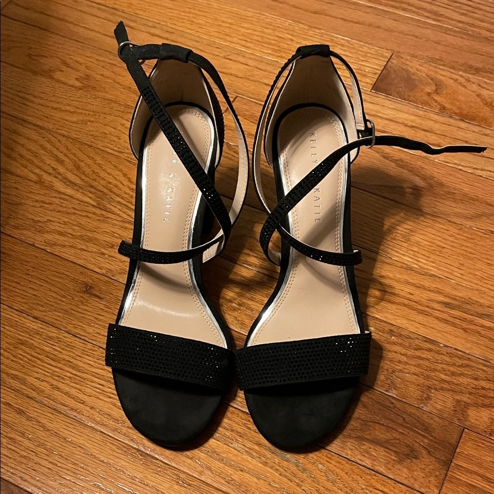 Kelly & Katie Black Strappy Heels